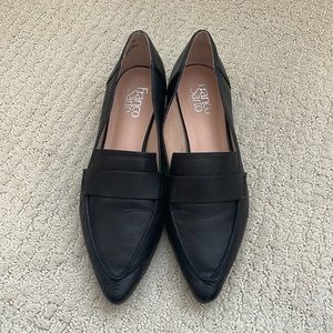 Franco Sarto Loafer black leather 9.5 womens shoe Nordstrom work shoe casual